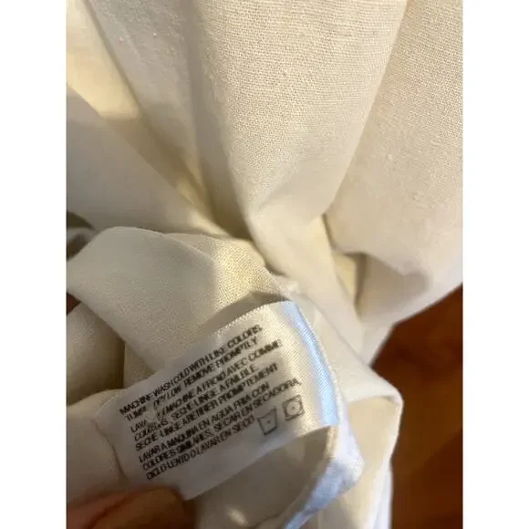 ADRIANO GOLDSCHMIED Libby Button Back Midi Dress w Pockets LINEN White Medium M - Picture 12 of 16